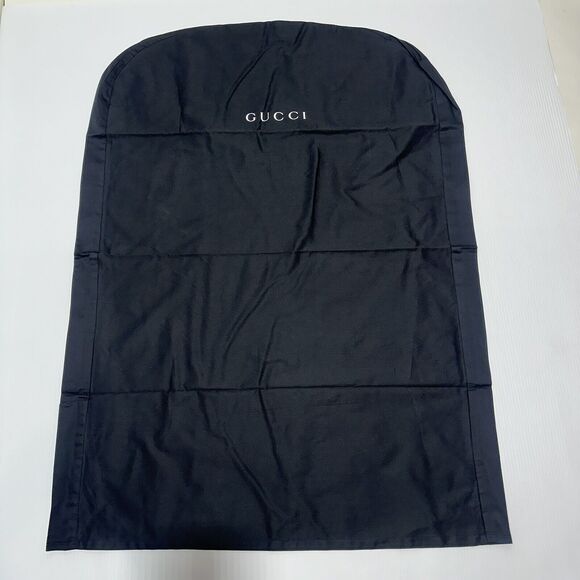 NEW Gucci Garment Bag Clothing Storage Black Fabric White Logo Lettering 42"x31" - Picture 6 of 6